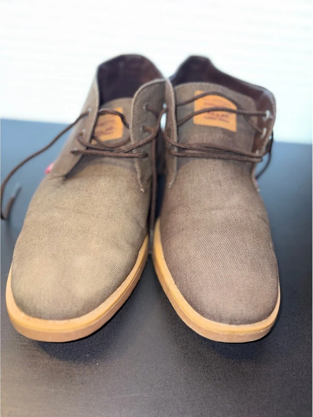 Levi's Men's Size 10 Brown Canvas Casual Lace Up Ankle Chukka Boots Shoes 1287